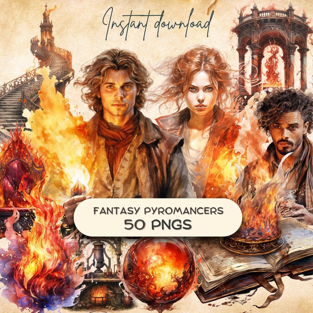 Elemental Magic: Fire & Pyromancy Clipart (50 Pngs), Fantasy Magic ...