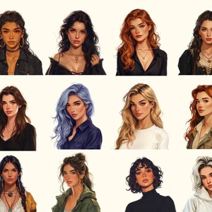 Visual Novel Female Avatars Bundle (75+ PNG), High-res Characters for ...