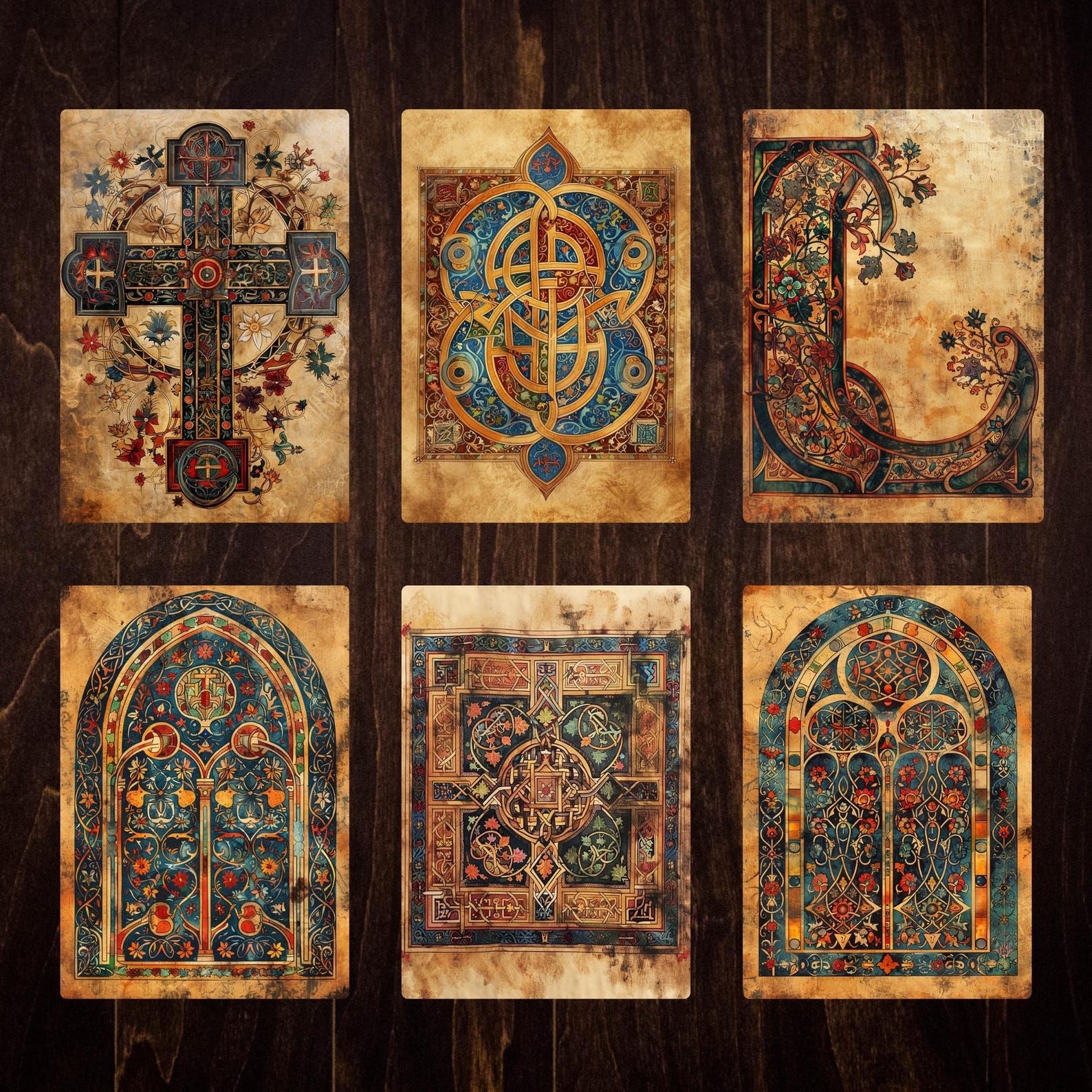 Book of Kells Illuminated Manuscript Medieval Junk Journal Pages (60 ...