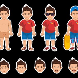 KIDS Clipart and Printables Stickers Png-svg-eps File 60 - Etsy