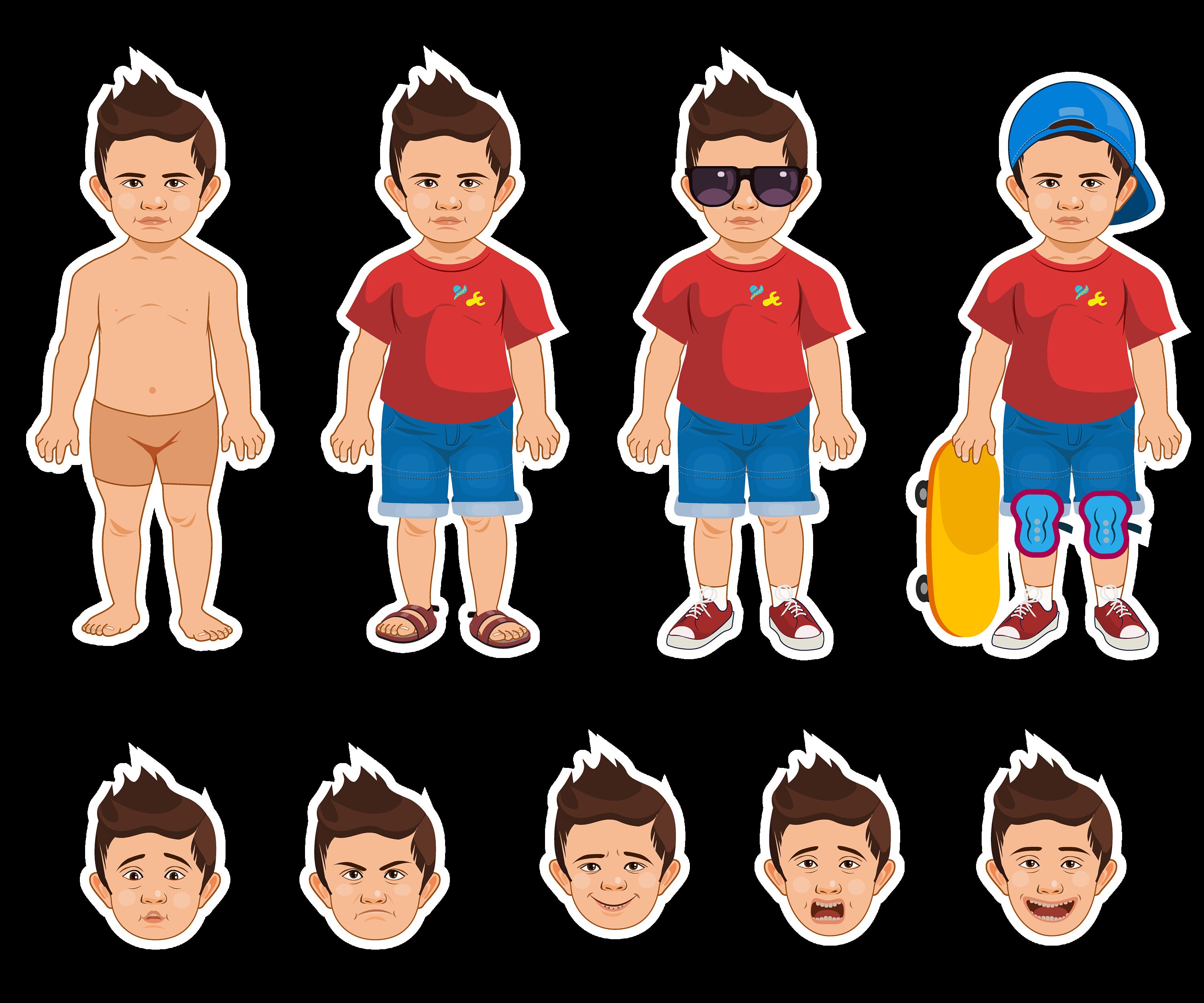 KIDS Clipart and Printables Stickers Png-svg-eps File 60 - Etsy