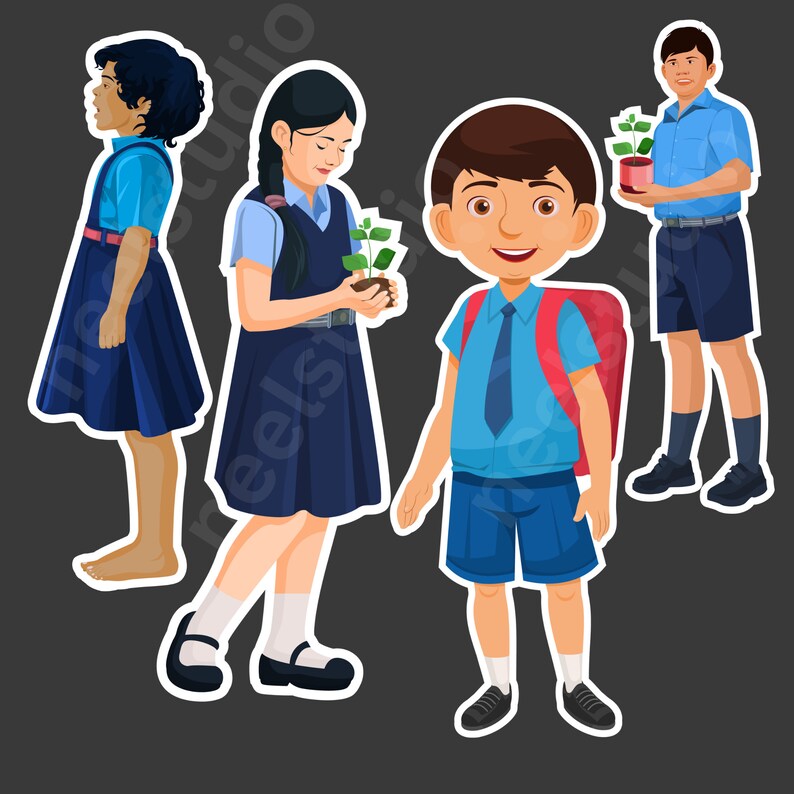 KIDS Clipart and Printables Stickers Png-svg-eps File 60 - Etsy