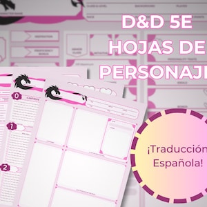 Personagens de D&D 5E PDF | Rosa | Espanhol / Espanhol
