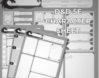 D&D 5E Grey Character Sheet PDF