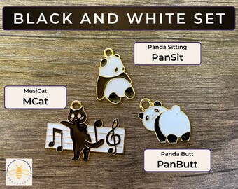 Black and White Earrings