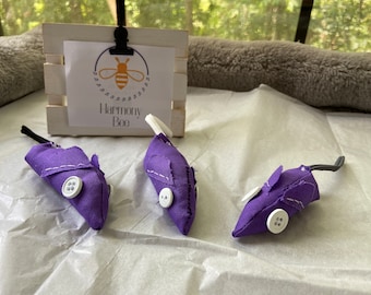 Catnip Mice (Set of 3) - Purple
