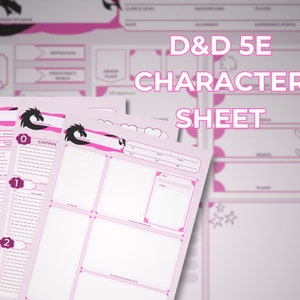 D&D 5E Pink Character Sheet PDF