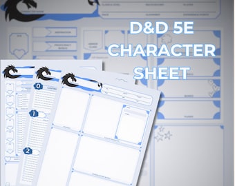 D&D 5E Blue Character Sheet PDF