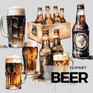 Oktoberfest Watercolor Beer Clipart Man - digital png Beer, graphics for instant download commercial use