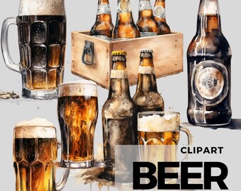 Oktoberfest Watercolor Beer Clipart Man - digital png Beer, graphics for instant download commercial use
