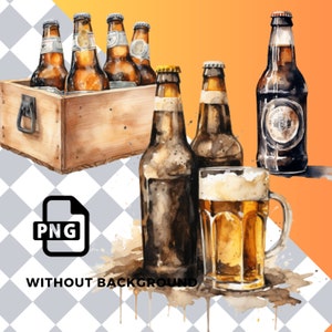 Oktoberfest Watercolor Beer Clipart Man - digital png Beer, graphics for instant download commercial use