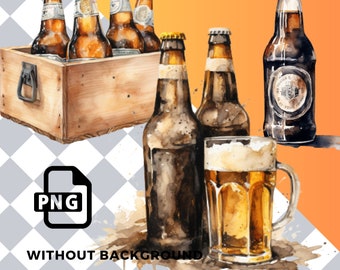 Oktoberfest Watercolor Beer Clipart Man - digital png Beer, graphics for instant download commercial use