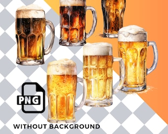 Oktoberfest Watercolor Beer Clipart Man - digital png Beer, graphics for instant download commercial use