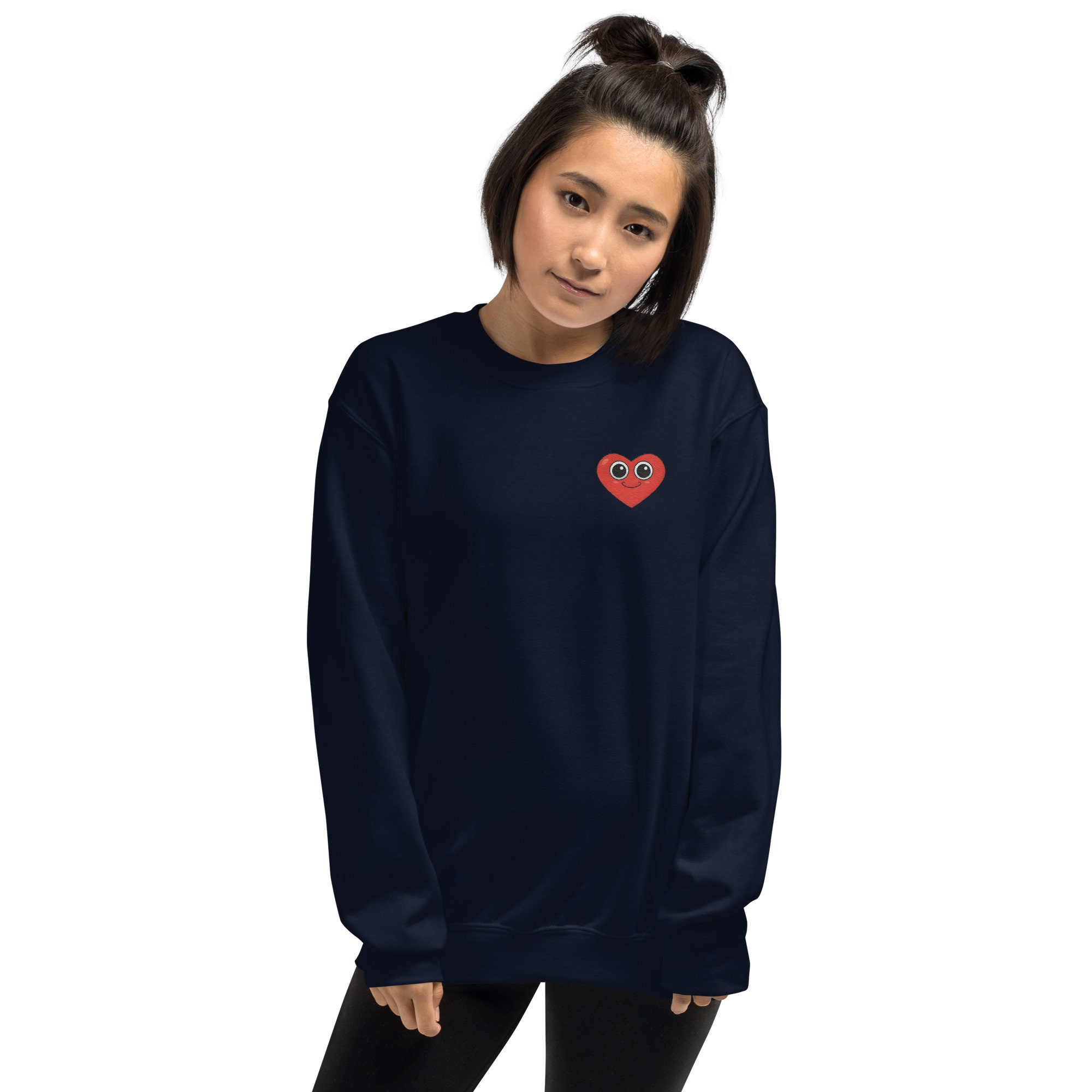 Charming Heart & Elephant Embroidered Sweatshirt: Cozy Love - Etsy