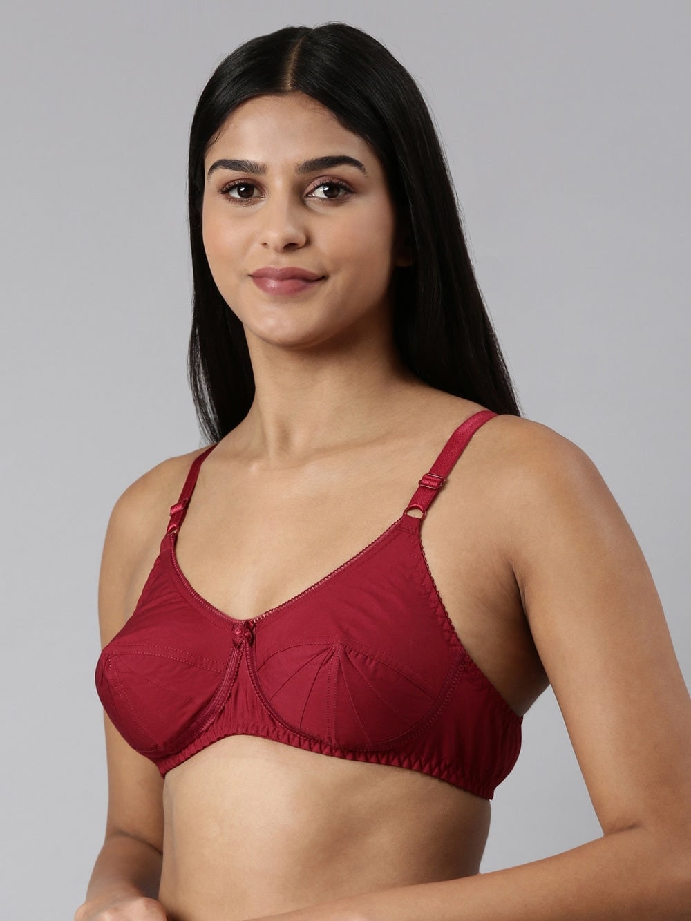 Push Up Bra for Women - Lacy Floral Swirl Charm, Seamless Underwire - Red/32B  at  Women's Clothing store