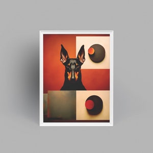 Dante The Doberman | Digital Vertical Poster | Abstract Digital Art Print | Many Aspect Ratios | 300 DPI High Resolution