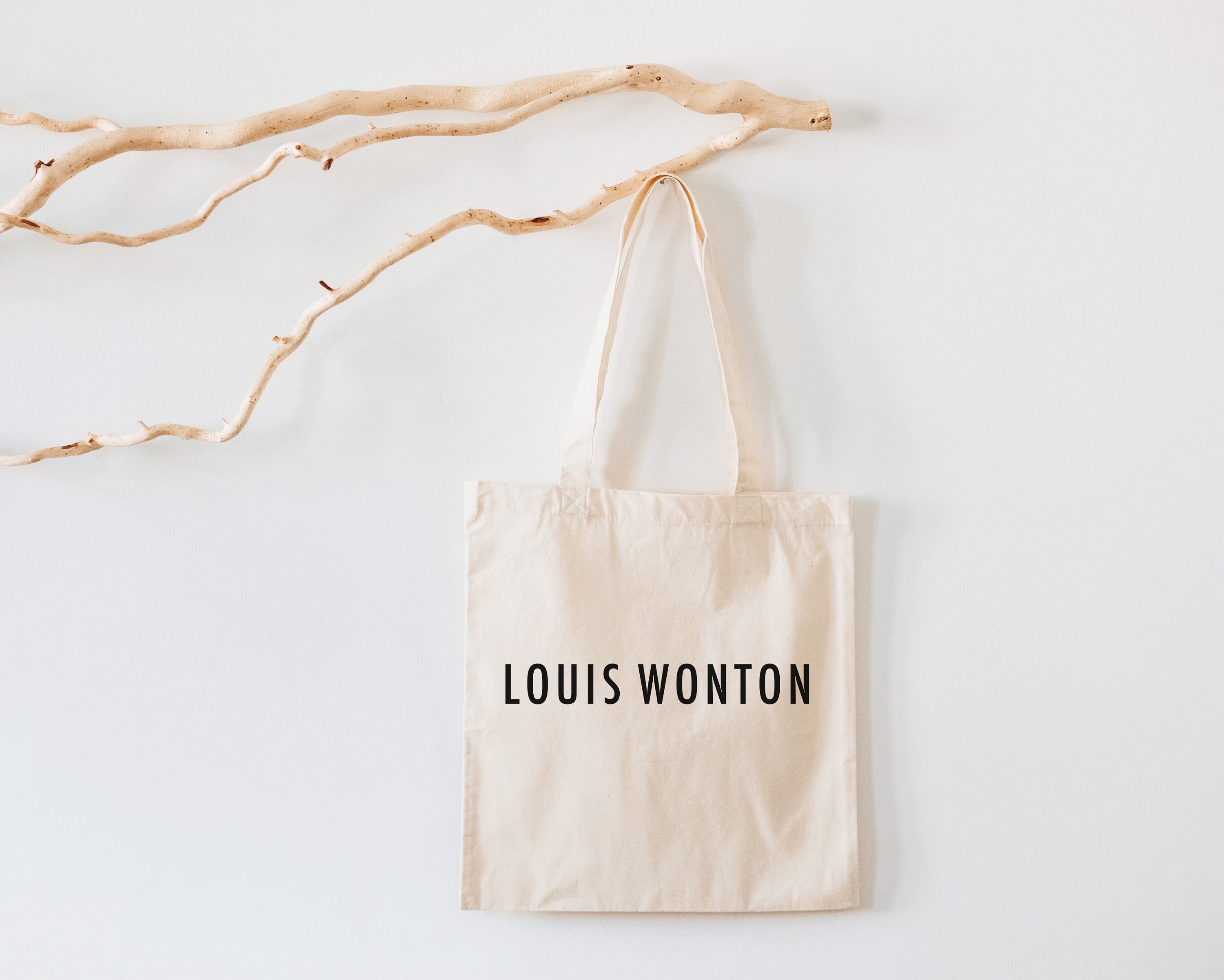 Louis Wonton (Mauve) x Designer Foodie Puns Apron for Sale by