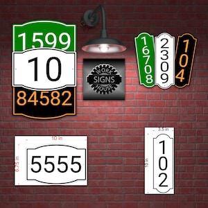 House Number Address Mailbox Horizontal & Vertical Plaque Custom Numbers Store Office Outside 911 Visibility