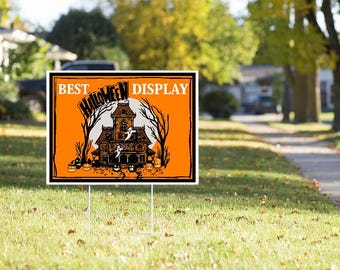 Best Halloween Display Yard Sign Road Sign With Stand
