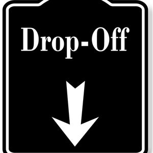 Drop-off Down Arrow BLACK Aluminum Composite Sign - Etsy