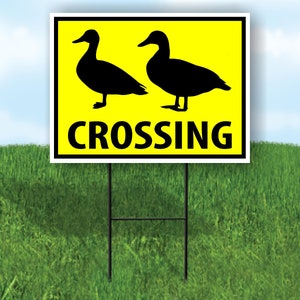 Duck Ducks Crossing Xing Yellow Yard Sign Road Sign con soporte