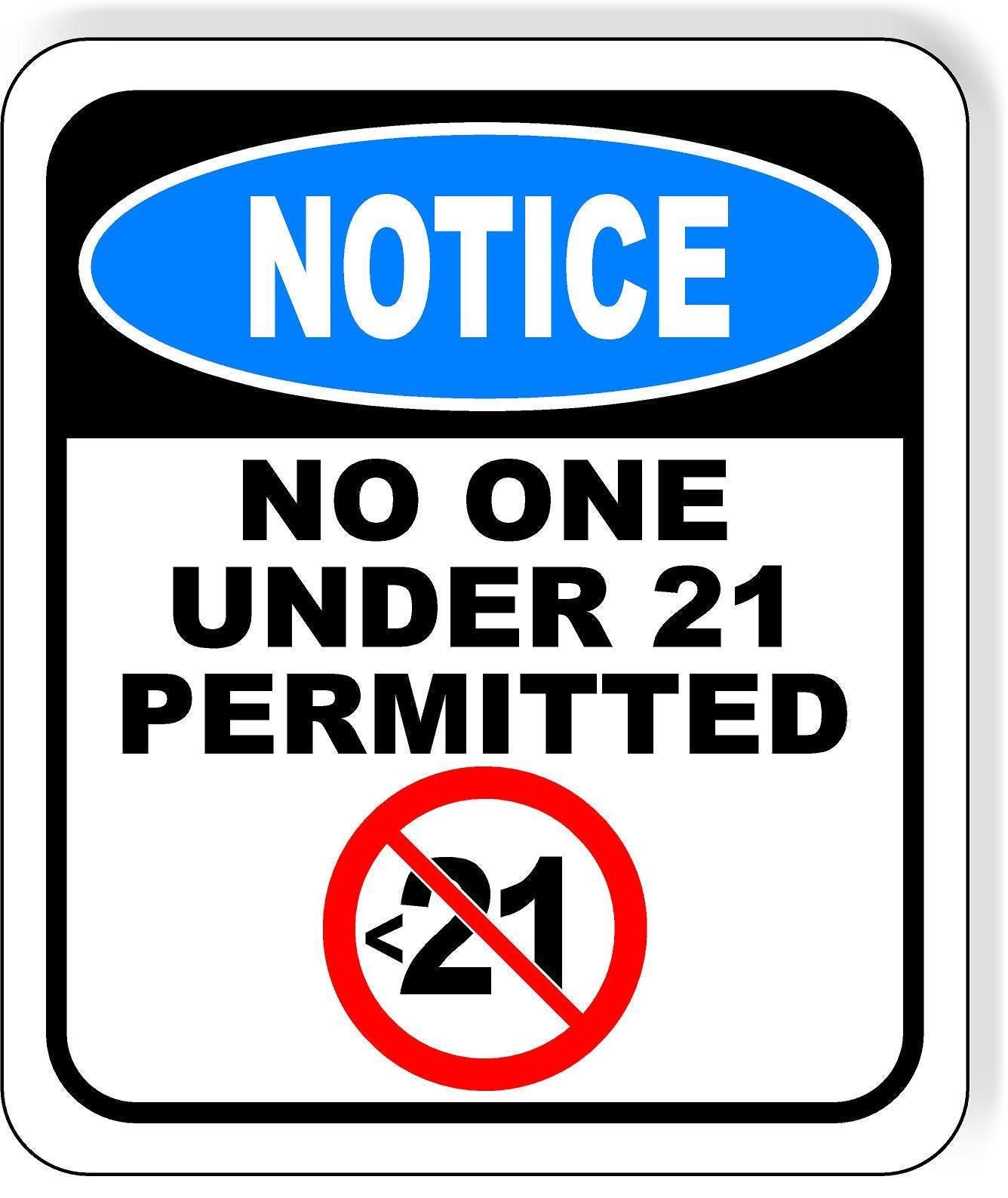 Notice No One Under 21 Permitted Aluminum Composite Outdoor Sign