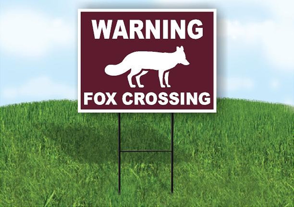 Warning Fox Crossing Trail Yard Sign Road Sign With Stand - Etsy