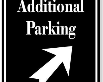 Additional Parking 45 Degree Right Up Arrow BLACK Aluminum Composite Sign