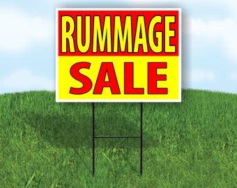 Rummage Sale Model Sale Red Yellow Yard Sign Road Sign With Stand