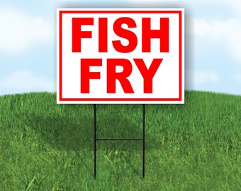 Fish Fry Red Yard Sign Road Sign With Stand