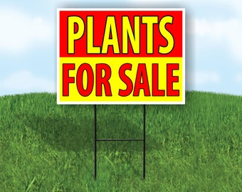 Plants For Sale Red Yellow Yard Sign Road Sign With Stand