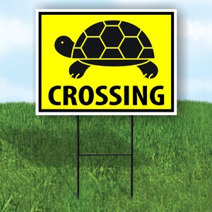 Turtle Crossing Xing Yellow Yard Sign