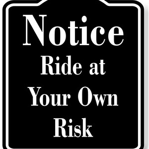 Ride At Your Own Risk Horse Metal Sign Or Decal – 6 Sizes Available | Aluminum Outdoor Plaque For Barn, Stable, Or Fence | Custom Signs FM007 Horse Riding Warning