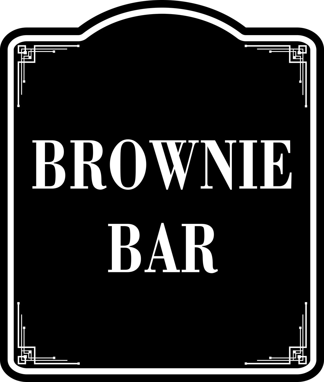 Brownie Bar BLACK Aluminum Composite Sign Etsy