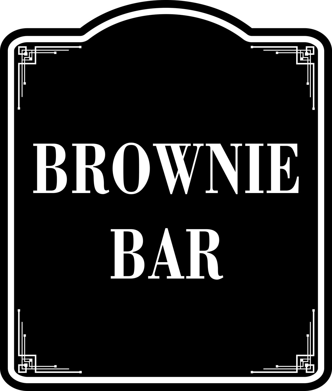 Brownie Bar BLACK Aluminum Composite Sign Etsy