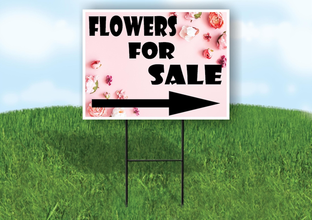 Flowers for Sale Pink Right Arrow Yard Sign Road Sign With Stand - Etsy