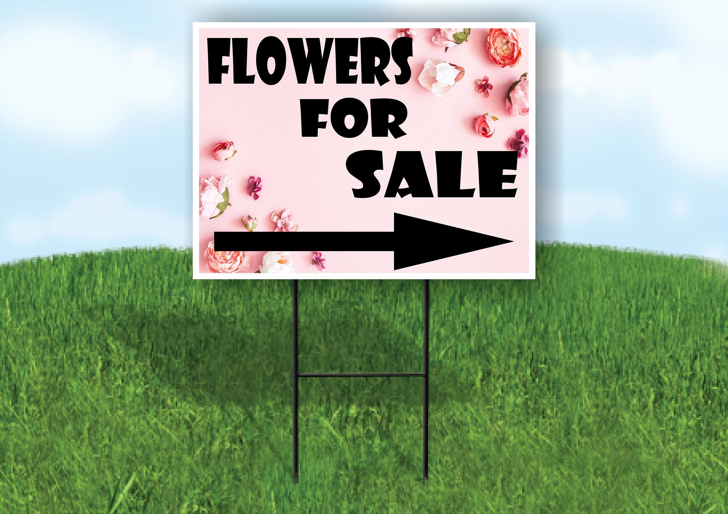 Flowers for Sale Pink Right Arrow Yard Sign Road Sign With Stand - Etsy