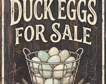 Duck Eggs for Sale Rustic Sign 8.5x10