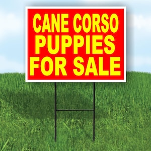Cane Corso Cachorros En Venta Señal De Jardín Roja Y Amarilla Señal De Carretera Con Soporte