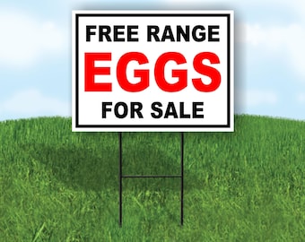 Free Range Eggs For Sale Black Red Yard Sign Road Sign With Stand
