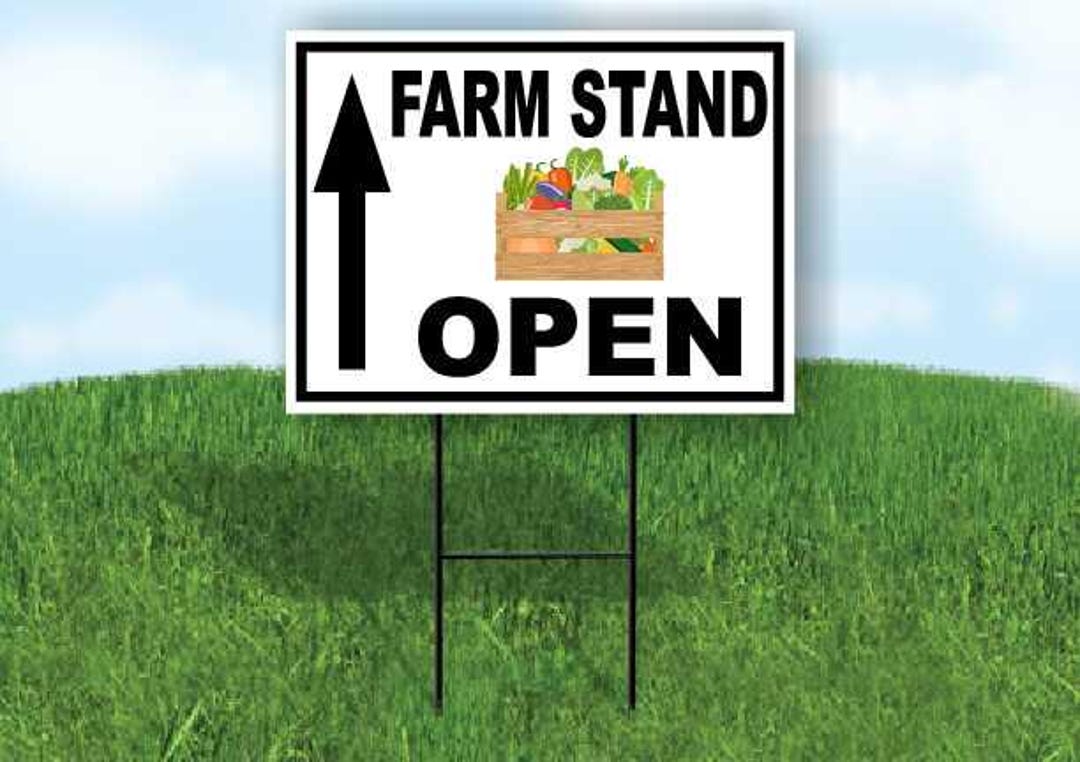 Farm Stand Vegetable Open up Arrow Border Yard Sign Road Sign With ...