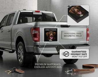 Custom Pet Photo Car Magnet, Personalized Dog Memorial Bumper Gift