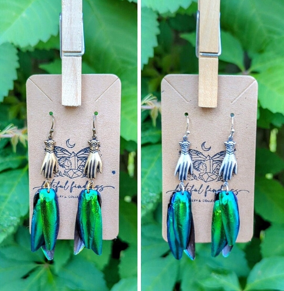 Beetle wing earrings best sale
