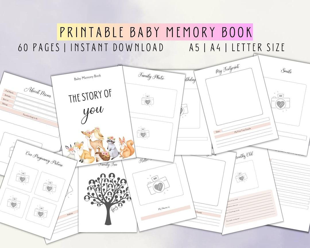 Baby Memory Book – First Year Keepsake Journal Printable - Etsy
