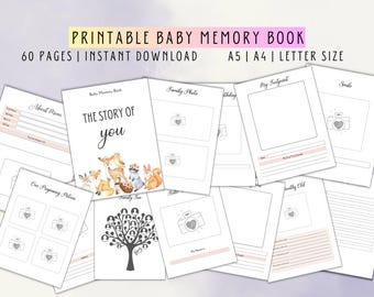Libro de recuerdos del bebé: diario imprimible del primer año
