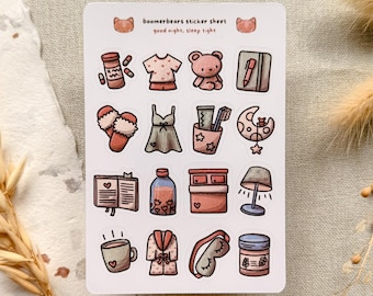 Nachtsticker: Gutenachtsticker, Gemütliche Selbstpflege-Routine, Beauty Cottagecore