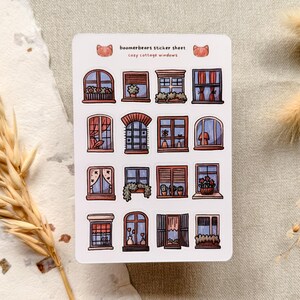 Fensteraufkleber: Gemütlicher Aufkleberbogen, Cottagecore-Flair, Journal-Aufkleber, Planung, Scrapbooking