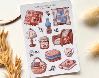 Cozy Corner: Homebody Stickers, Home Sweet Home for Journal, Planner, Scrapbook