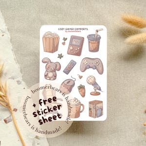 Cosy Gamer Aufkleber: Vinylfolie, Cottagecore Journal Aufkleber, Planer, Scrapbook
