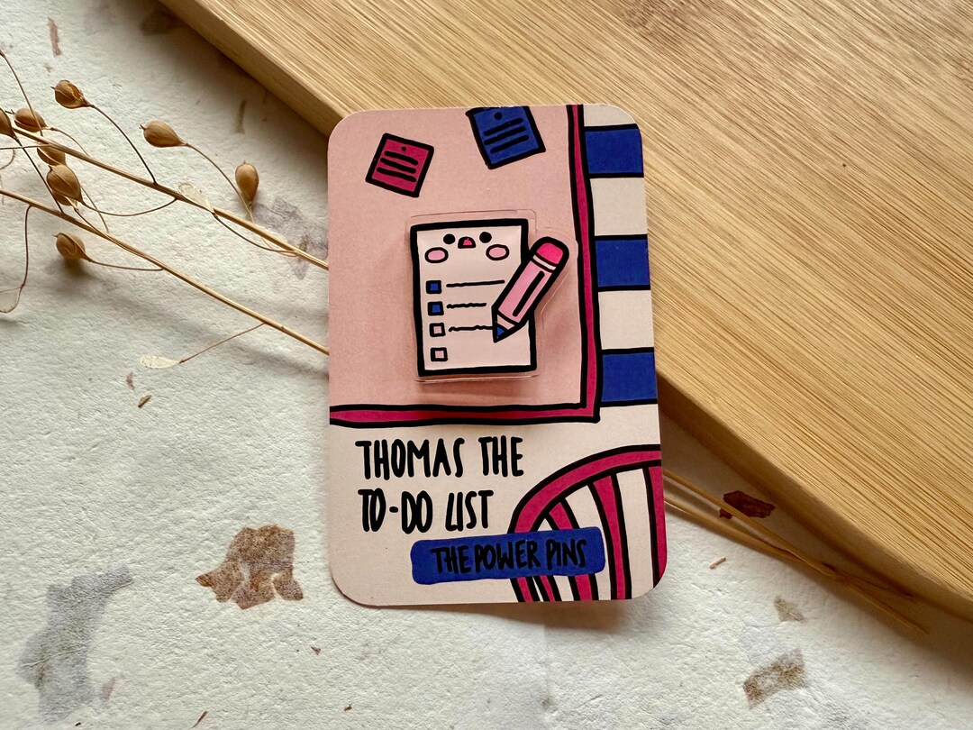 To-do List Acrylic Pin | Adorable Work Themed Brooch | Brighten Your ...